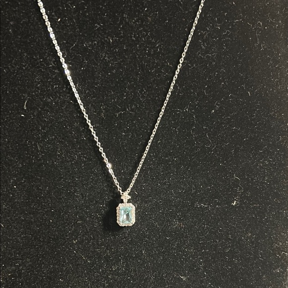 Silver Necklace with Blue Gemstone - Picture 1 of 2